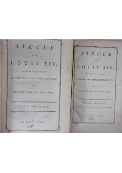 Siecle de Louis XIV, tom od 1 do 2, 1775 r.