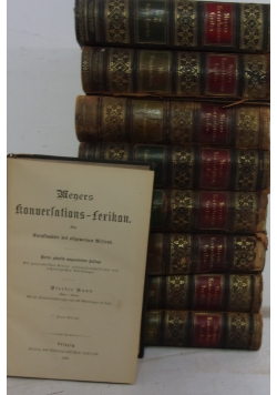 Meyers Konversations-Lexikon. Zestaw 9 książek, ok 1889 r.