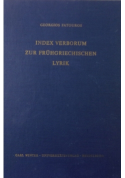Index verborum zur fruhgriechischen Lyrik