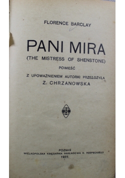 Pani Mira 1923 r.