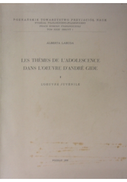 Les Themes De L'adolescence Dans L'oeuvre D'andré Gide