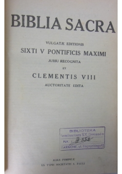 Biblia sacra, 1931 r.