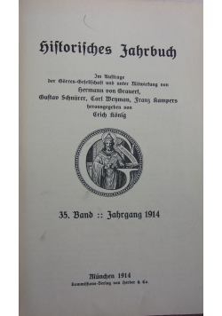 Historisches Jahrbuch, band 35, 1914r.