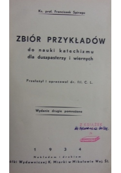 Zbiór Przykładów do nauki katechizmu dla duszpasterzy i wiernych, 1934 r.