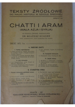 Chatti i Aram (mała Azja i Syrja), 1927 r.
