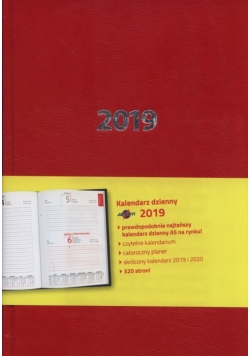 Kalendarz 2019 A5 dzienny ekonomiczny czerwony