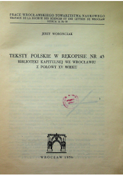 Teksty Polskie w rękopisie nr 43