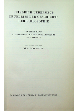 Friendrich ueberwegs grundriss der geschichte der philosophie