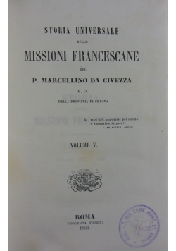 Storia delle missioni francescane, volume V.,1857r.