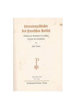Literaturgeschichte des Deutschen Volkes, 1939r.