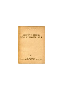 Cementy i betony kwaso- i ługoodporne