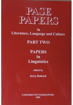 Pase papers in Literature, Language and Culture