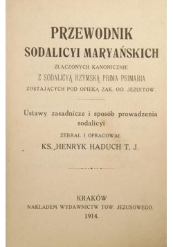 Przewodnik Sodalicyj Mariańskich, 1914r.