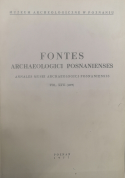 Fontes Archaeologici posnanienses, tom XXVI