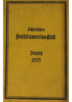 Schlesisches Bonifatius-Vereins-Blatt. 1929r
