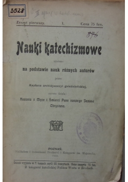 Nauki katechizmowe-zeszyt pierwszy,1908 r.