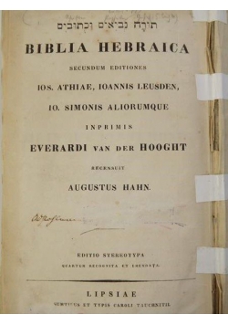 Biblia Hebraica, 1839 r.