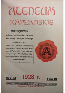 Ateneum Kapłańskie 1928 r.