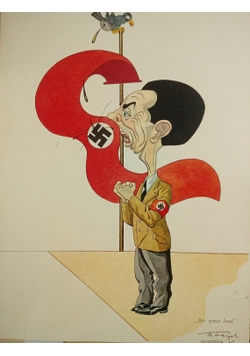 Hitleriada Furiosa Głos jego pana Karykatura 1946 r. UNIKAT