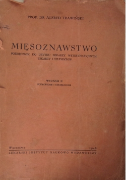 Mięsoznawstwo ,1948r.