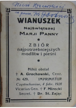 Wianuszek Najświętszej Marji Panny, 1928 r.