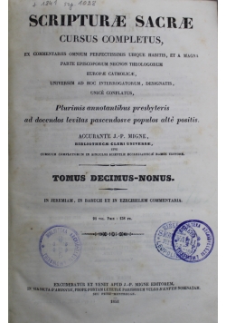 Scripturae Sacrae Cursus Completus Tom XIX 1852 r.