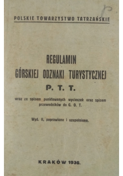 Regulamin Górskiej Odznaki Turystycznej ,1936 r.