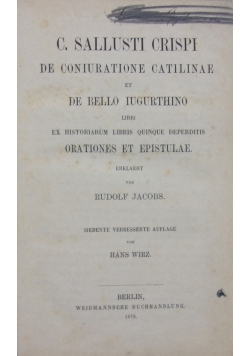 De Coniuratione Catilinae, 1878 r.