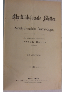 Katholisch-sociales Blatter