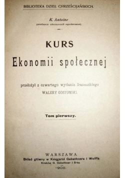Kurs Ekonomii Społecznej, 1908 r.