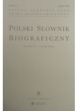 Polski słownik biograficzny. Zeszyt 204  Tom L/1
