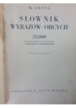 Słownik wyrazów obcych, 1935r.