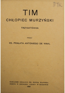 Tim chłopiec murzyński 1929 r.