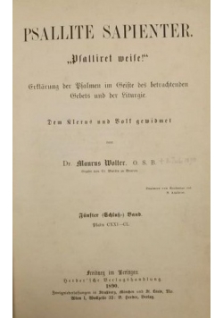 Psallite Sapienter, 1890 r.