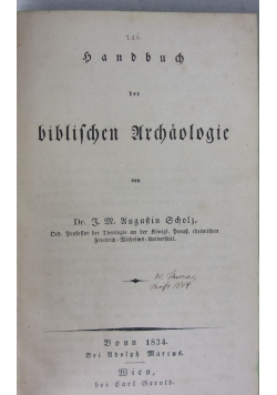 Biblichen archaologie, 1834 r.