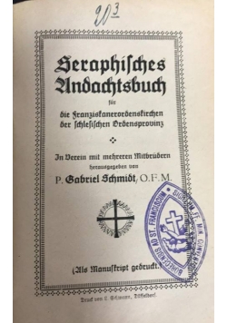 Seraphisches andachtsbuch, 1922 r.