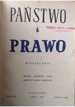 Państwo i prawo Zeszyt od VII do XII