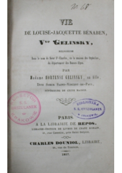 Vie de Louise-Jacquette Benaben 1857 r.