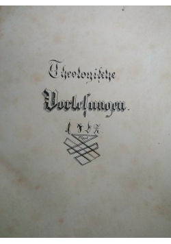 Theologisce Vorlesungen, 1862 r.