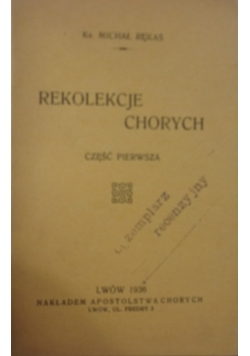 Rekolekcje chorych, 1936 r.