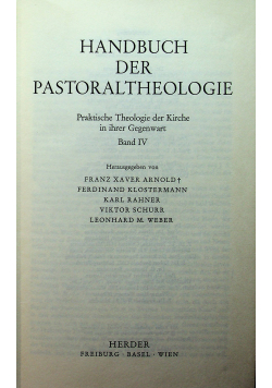 Handbuch der Pastoraltheologie