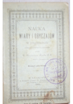 Nauka wiary i obyczajów , 1888 r.