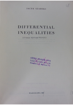 Differential Inequalities
