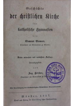 Geschichte der christlichen Kirche, 1857 r.
