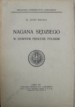 Nagana sędziego w dawnym procesie polskim 1921 r.