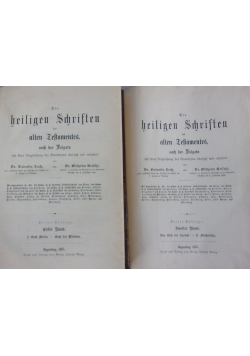 Die heiligen Schriften 2 tomy, 1885r.