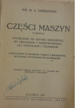 Części maszyn, 1947r.