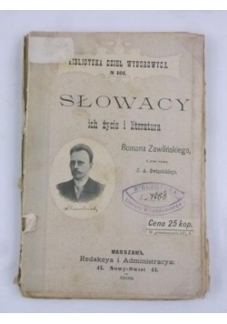 Słowacy ich życie i literatura, 1899 r.