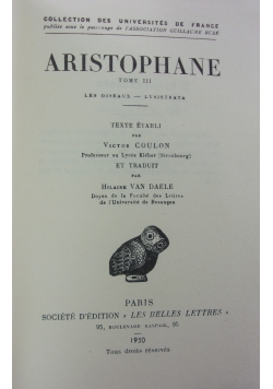 Aristophane Tom 1