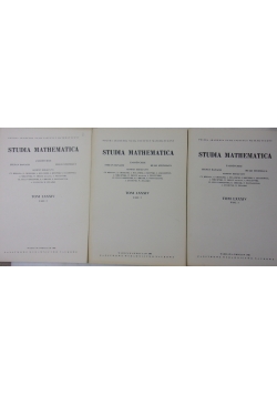Studia Mathematica, tom LXXXIV, zestaw 3 książek
